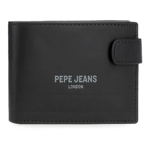 Pepe Jeans Deep Portfel poziomy z zatrzaskiem Czarny 11x8,5x1 cm Skóra by Joumma Bags, Czarny (Black), Talla única, Portfel poziomy z zapięciem na klik - Portfele - miniaturka - grafika 1