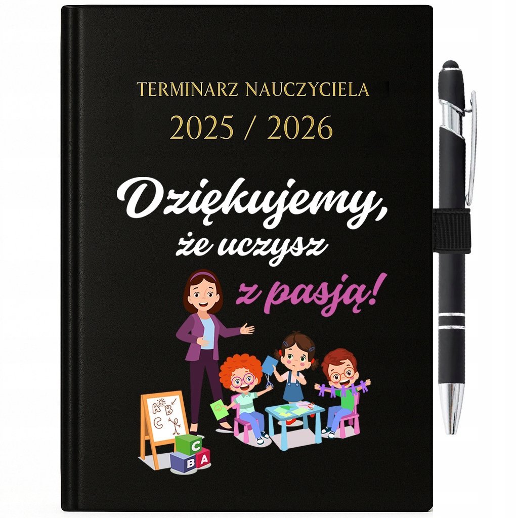 Kalendarz Uchwyt Długopis 2025\2026 UCZYSZ Z PASJĄ Planner Dla Nauczyciela