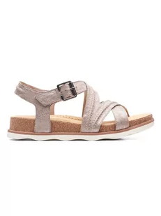 Clarks Sandały w kolorze beżowo-szarym - Sandały damskie - miniaturka - grafika 1