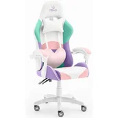 Fotele gamingowe - Fotel HELL'S CHAIR Rainbow Różowy - miniaturka - grafika 1