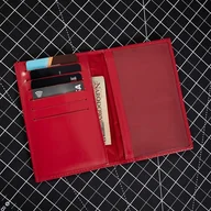 Portfele - Eleganckie Etui Damskie na Dowód Rejestracyjny Czerwone Belveder BE92 - miniaturka - grafika 1