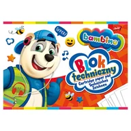 Szkolne artykuły papiernicze - Bambino Blok Techniczny Z Białymi Kartkami A4 10 Białych Kartek Arkuszy - miniaturka - grafika 1