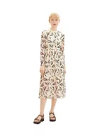 Sukienki - TOM TAILOR jeansowa damska sukienka siateczkowa ze wzorem, 27463-kremowy abstrakcyjny nadruk, S - miniaturka - grafika 1