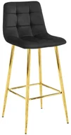 Taborety i hokery - Czarny metalowy hoker glamour C4-F40 - miniaturka - grafika 1