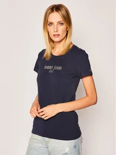Koszulki i topy damskie - Tommy Jeans T-Shirt DW0DW06712 Granatowy Regular Fit - grafika 1