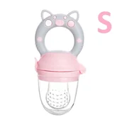 Gryzaki dla dzieci - Gryzak smoczek do podawania pokarmu na owoce i warzywa BLW RÓŻOWY ŚWINKA S - miniaturka - grafika 1