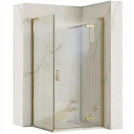 Kabiny prysznicowe - Kabina Prysznicowa Narożna Rea Hugo Gold 90X90 - miniaturka - grafika 1