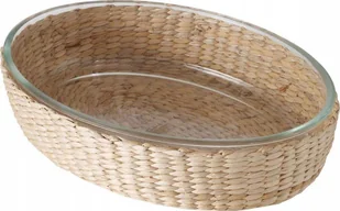Boltze Naczynie do zapiekania żaroodporne szkło OVAL + koszyczek z plecionki - Naczynia żaroodporne - miniaturka - grafika 1