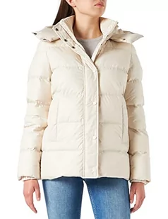Marc O'Polo Damski 71071, pikowany płaszcz z wypełnieniem puchowym z pierza, płaszcz zimowy z wodoodpornego materiału, płaszcz puchowy w stylu Puffy, beżowy (Chalky Sand), 44 - Płaszcze damskie - miniaturka - grafika 1
