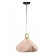 Lampy sufitowe - Lampa wisząca różowa metal drewno E27 Prism-Wooden-Pink VT-7323-P 3951 V-TAC - miniaturka - grafika 1