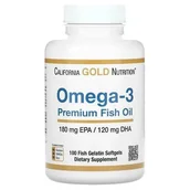 Suplementy naturalne - California Gold Nutrition Omega-3 Premium Fish Oil 180 EPA / 120 DHA, 100 kaps. - miniaturka - grafika 1