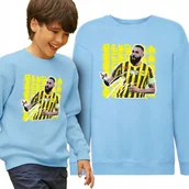 Bluzy dla dziewczynek - BLUZA DZIECIĘCA Niebieska Na Prezent Dla Fana Piłkarzy BENZEMA Wz 140 - miniaturka - grafika 1