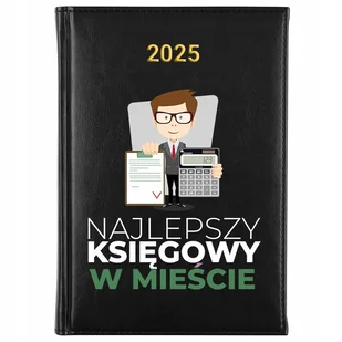 KALENDARZ TERMINARZ CZARNY NOTES PLANNER 2025 Prezent dla KSIĘGOWEGO WZ - Notesy i bloczki - miniaturka - grafika 1