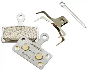 Shimano Okładziny G04Ti XTR/Deore XT/SLX/Alfine srebrny / Materiał: metaliczne Y8LW98010 - Hamulce rowerowe - miniaturka - grafika 1