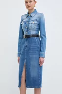 Spódnice - Marella spódnica jeansowa kolor niebieski midi prosta 2413101024200 - miniaturka - grafika 1