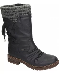 BOTKI RIEKER - 980003-01CZARNE - Rieker - Botki damskie - miniaturka - grafika 1