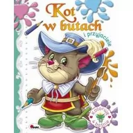 Kolorowanki, wyklejanki - AWM Koloruję 4 baśnie. Kot w butach praca zbiorowa - miniaturka - grafika 1