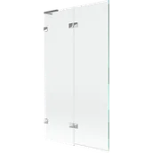 Parawany nawannowe - Mexen Lunar L parawan nawannowy 2-skrzydłowy lewy 100 x 150 cm, transparent, chrom - 897L-100-100-01-00-L - miniaturka - grafika 1