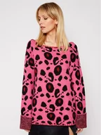 Swetry damskie - One Teaspoon Sweter Lepopard 23611 Różowy Regular Fit - miniaturka - grafika 1