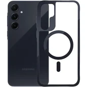 Etui i futerały do telefonów - Etui 3MK Satin Armor MagCase do Samsung Galaxy S25 Przezroczysto-czarny - miniaturka - grafika 1