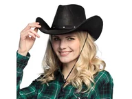 Dodatki do strojów karnawałowych - Kapelusz kowbojski czarny - 1 szt. - miniaturka - grafika 1