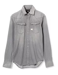 G-STAR RAW Męska koszula jeansowa 3301 slim-koszula, niebieski (Medium Aged 071), XXS - Koszule męskie - miniaturka - grafika 1