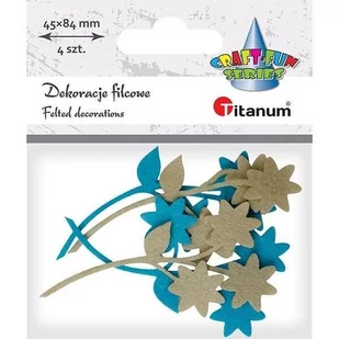 Titanum Filcowe kwiatki z gałązką mix 4szt - Pozostałe akcesoria dla plastyków - miniaturka - grafika 1