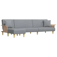 Narożniki - Sofa rozkładana L, jasnoszara, 279x140x70 cm, tkan - miniaturka - grafika 1