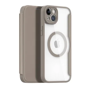 Dux Ducis Skin X Pro etui iPhone 14 Plus magnetyczny pokrowiec MagSafe z klapką beżowy - Etui i futerały do telefonów - miniaturka - grafika 1
