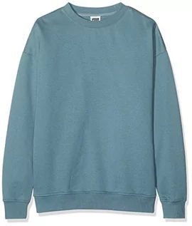 Swetry męskie - Urban Classics Męska bluza dresowa z okrągłym dekoltem, sweter z szerokimi ściągaczami dla mężczyzn w wielu kolorach, rozmiary XS-5XL, Blue (Dusty Blue 00747), 3XL duże rozmiary - grafika 1