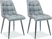 Krzesła - Signal Zestaw 2 krzeseł CHIC VELVET szare aksamitne - miniaturka - grafika 1