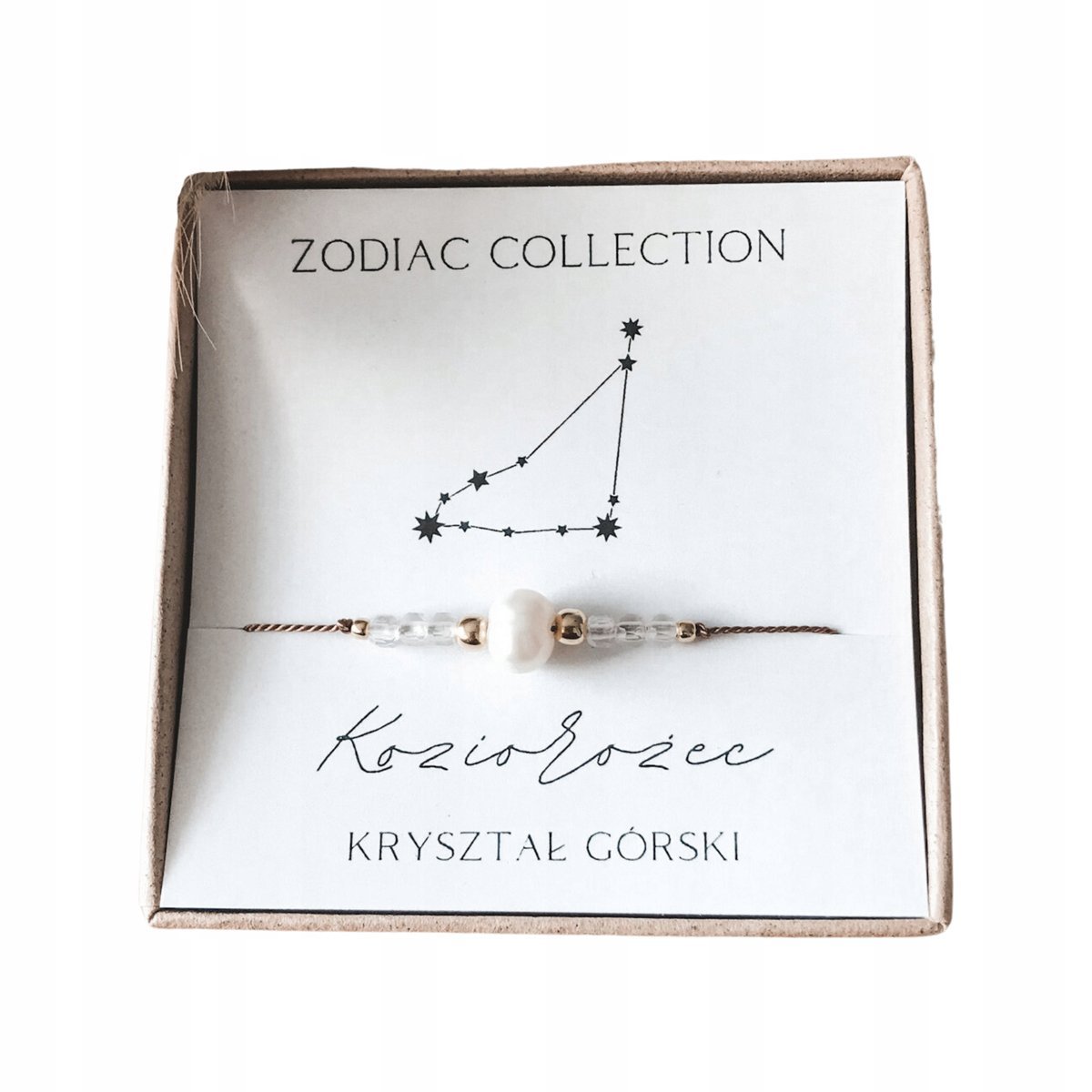 Bransoletka amulet znak zodiaku Koziorożec kryształ, talizman dla kobiety