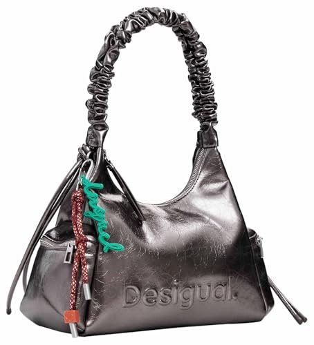 Desigual Torebka damska z logo pół, materiał wykończenia, Wykończenie materiału