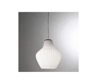 Lampy sufitowe - SIRU - Żyrandol na lince LONDON 1xE27/60W/230V biały/chrom błyszczący szkło weneckie - miniaturka - grafika 1
