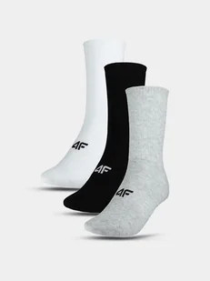 Skarpetki casual za kostkę (3-pack) uniseks 4F 4FWAW24USOCU353-90S Biały Czarny Szary - Skarpetki męskie - miniaturka - grafika 1