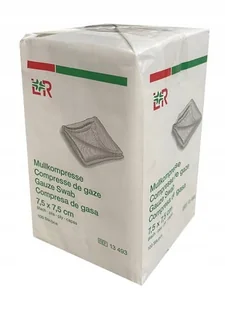 L&R - Kompres gazowy Gazin  7,5x7,5, 100 szt. - Apteczki i materiały opatrunkowe - miniaturka - grafika 1
