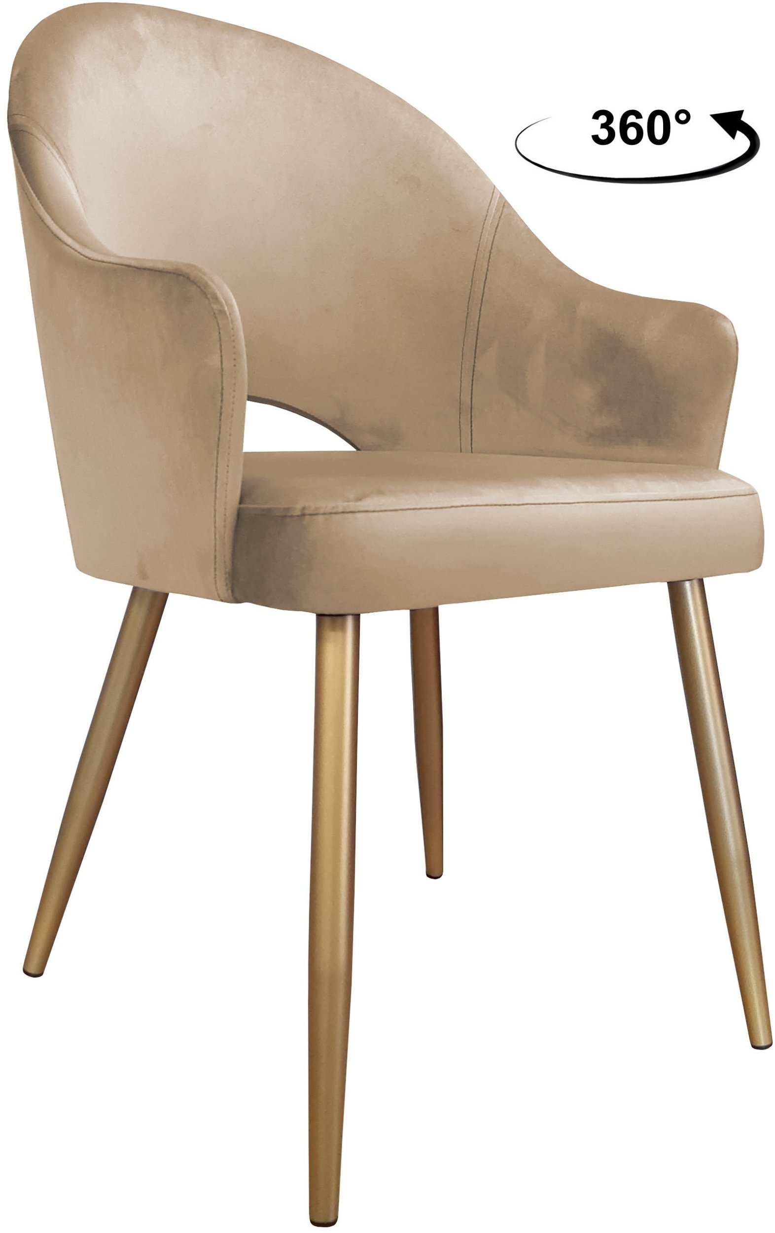 Krzesło obrotowe Velvet podstawa złota MG06