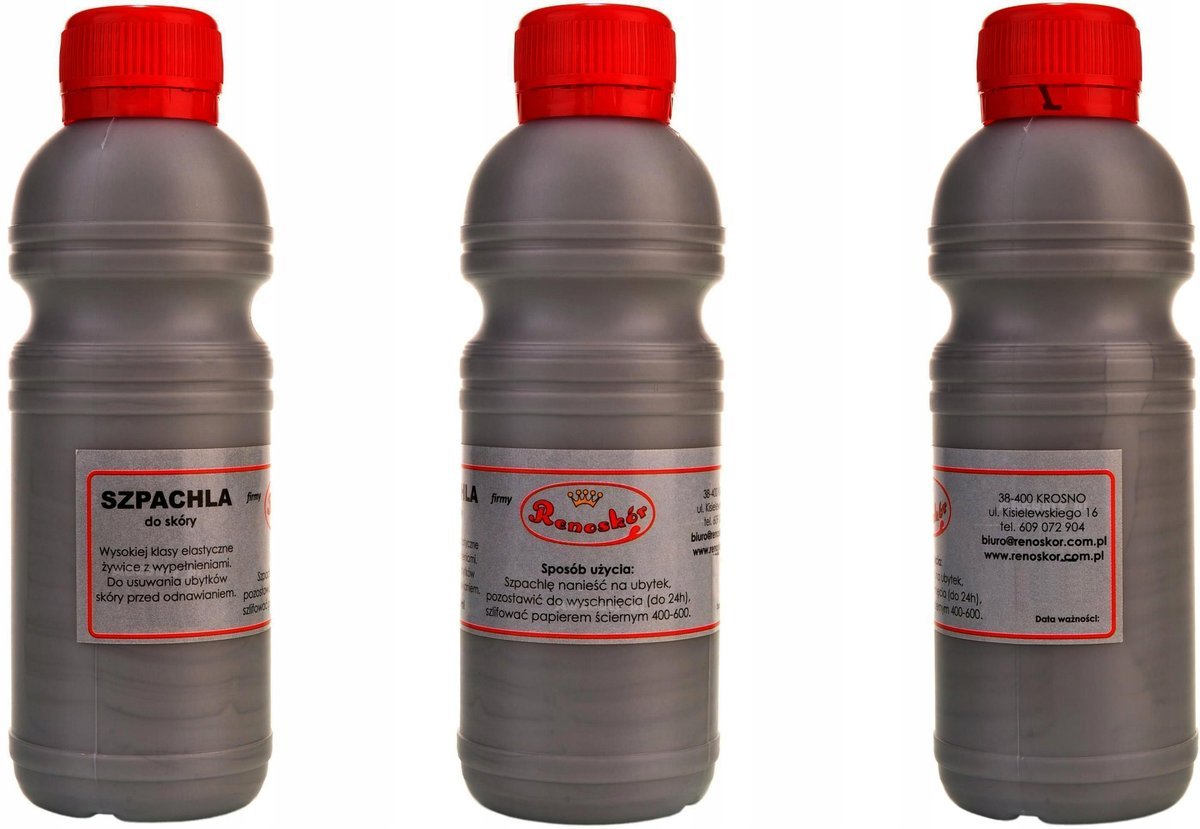 G13-07 BRĄZOWA Szpachla do naprawy skóry RENOSKÓR Żywica PŁYNNA SKÓRA 450ml