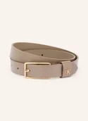Paski - Calvin Klein Skórzany Pasek beige - miniaturka - grafika 1