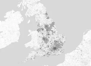Nice Wall Anglia - mapa czarno biała - fototapeta 320x230 FX3339 - Fototapety - miniaturka - grafika 1