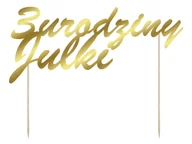 Dekoracje sali - Topper papierowy na tort personalizowany na urodziny - 1 szt. - miniaturka - grafika 1