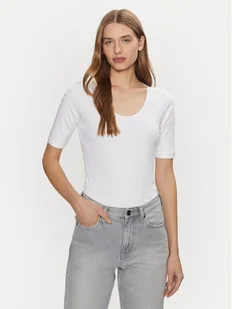 Calvin Klein T-Shirt K20K208050 Biały Slim Fit - Koszulki i topy damskie - miniaturka - grafika 1