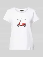 Koszulki i topy damskie - T-shirt z cekinowym obszyciem - miniaturka - grafika 1