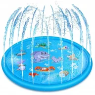 Zabawki interaktywne dla dzieci - Brodzik letnia mata wodna fontanna 100cm zraszacz delfin ślizgawka 1655 - miniaturka - grafika 1