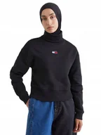 Swetry damskie - TOMMY HILFIGER DAMSKI GOLF BXY BADGE CZARNY r.L - miniaturka - grafika 1