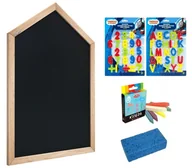 Tablice i flipcharty - Allboards Tablica kredowa magnetyczna DOMEK 90x60 cm czarna w ramie drewnianej + gratisy HM96D+K6+G+LC-ZESTAW - miniaturka - grafika 1