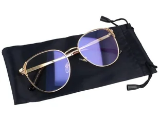 Owalne metalowe Okulary z filtrem DAMSKIE z antyrefleksem 2528-1 - Okulary korekcyjne, oprawki, szkła - miniaturka - grafika 1