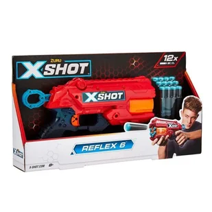 X-Shot: Reflex 6 wyrzutnia piankowych strzałek - 12 naboi - Zabawki militarne - miniaturka - grafika 1