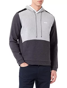 BOSS Męska bluza z kapturem 1 dżersej, średni szary, S - Bluzy męskie - miniaturka - grafika 1