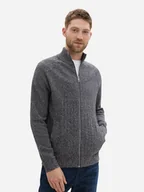 Swetry męskie - Sweter męski rozpinany na suwak Tom Tailor 1043242 XL Szary (4068127012784) - miniaturka - grafika 1